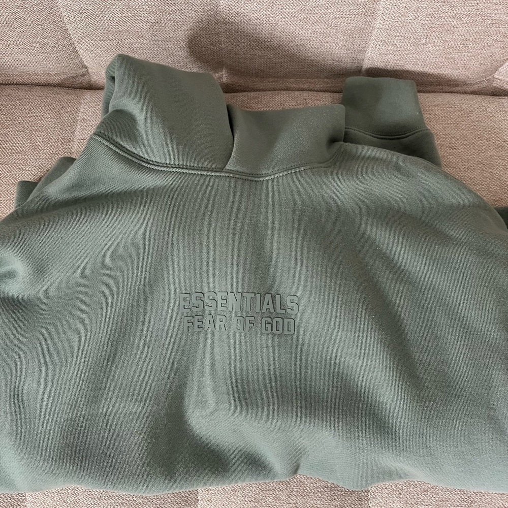 Essentials Fear of God Green Hoodie
